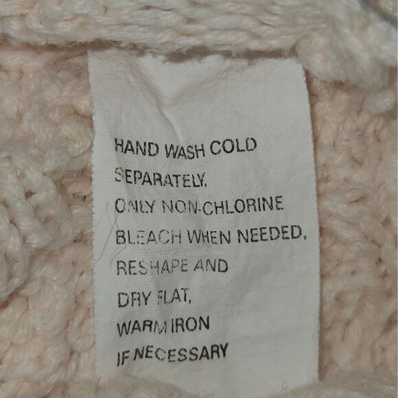 Jeanne Pierre Womens Large Pale Peach Sweater Cotton Long Sleeve Pockets Neutral - Picture 11 of 11